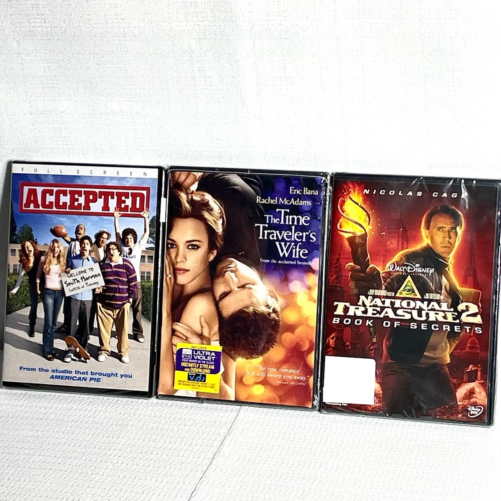 DVD Movie 3PK-Accepted National Treasure 2 Book Of Secrets Time Traveler’s Wife